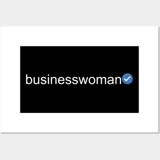 Verified Businesswoman (White Text) Posters and Art